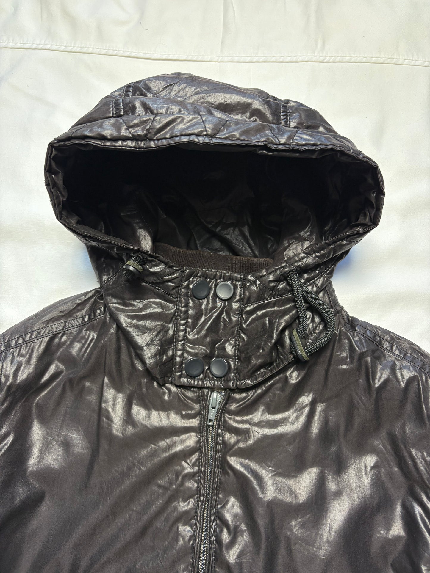 Diesel Industry 2000s Brown Shine Hooded Jacket (M)