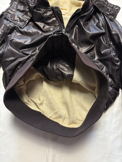 Diesel Industry 2000s Brown Shine Hooded Jacket (M)