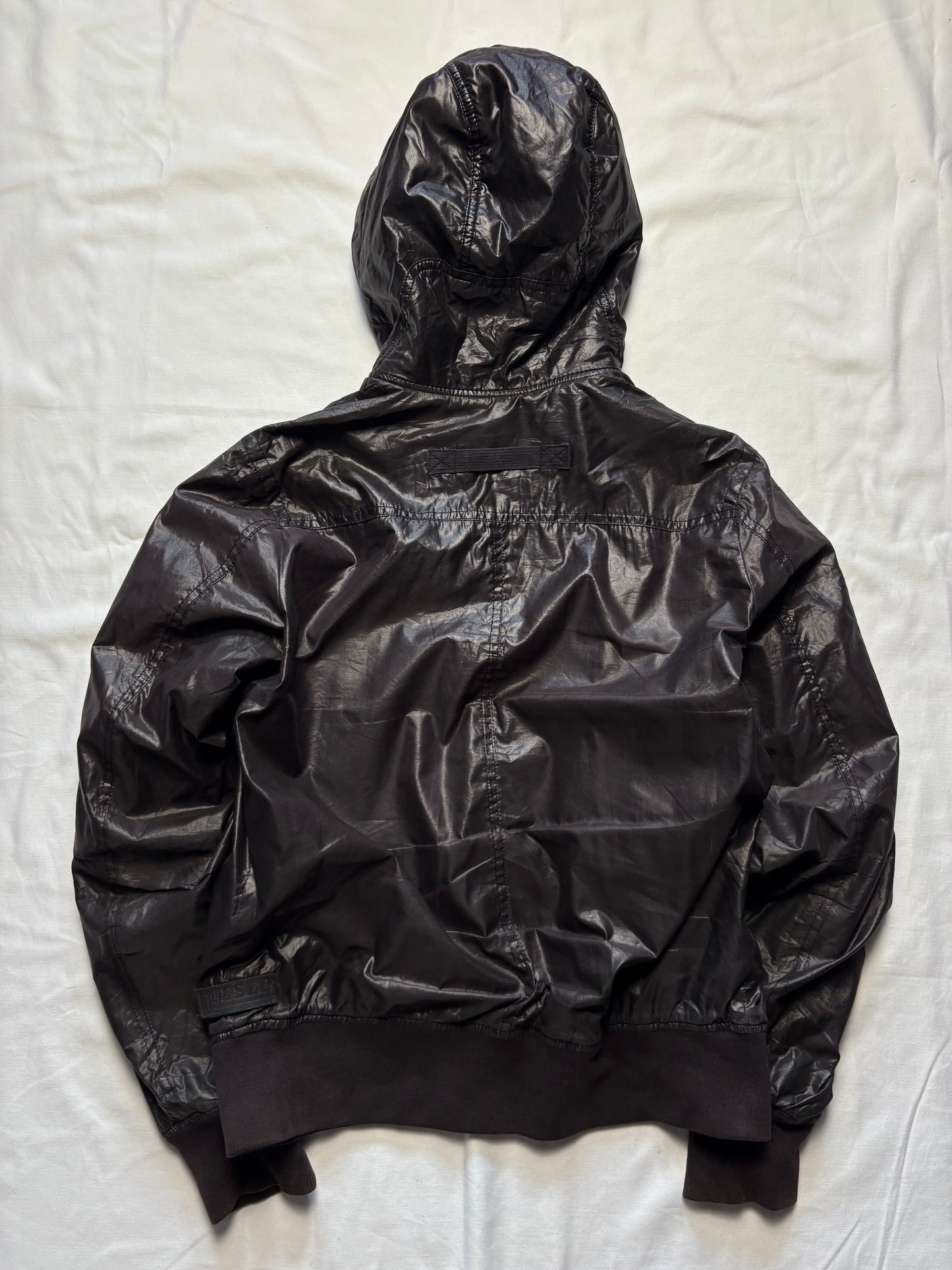 Diesel Industry 2000s Brown Shine Hooded Jacket (M)