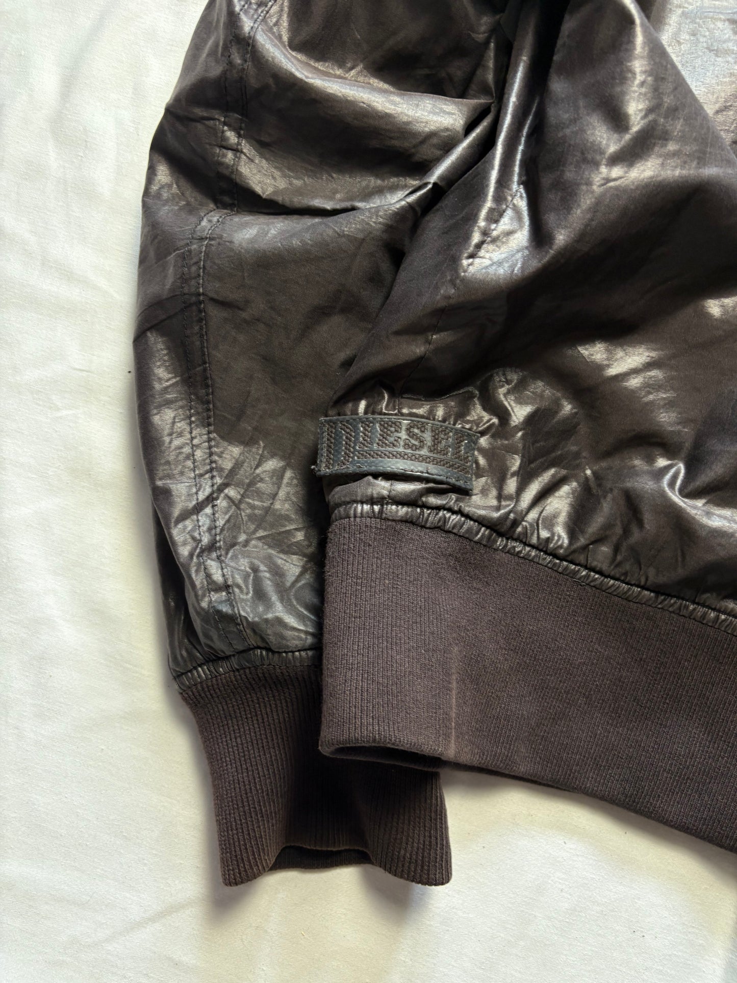 Diesel Industry 2000s Brown Shine Hooded Jacket (M)
