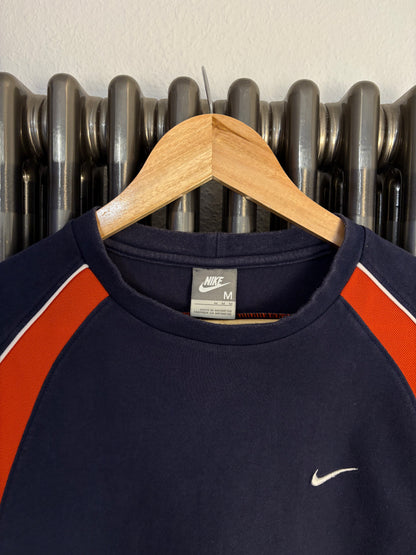 Nike 2000s Orange + Navy Mini Swoosh Athletic Tee (M)