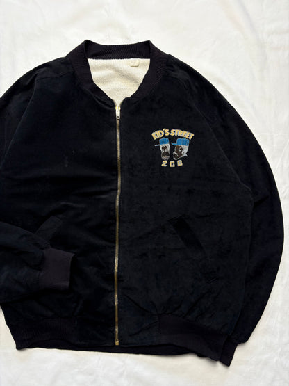 UK Rave 90s God Bless 2CB Black Suede Jacket (M)