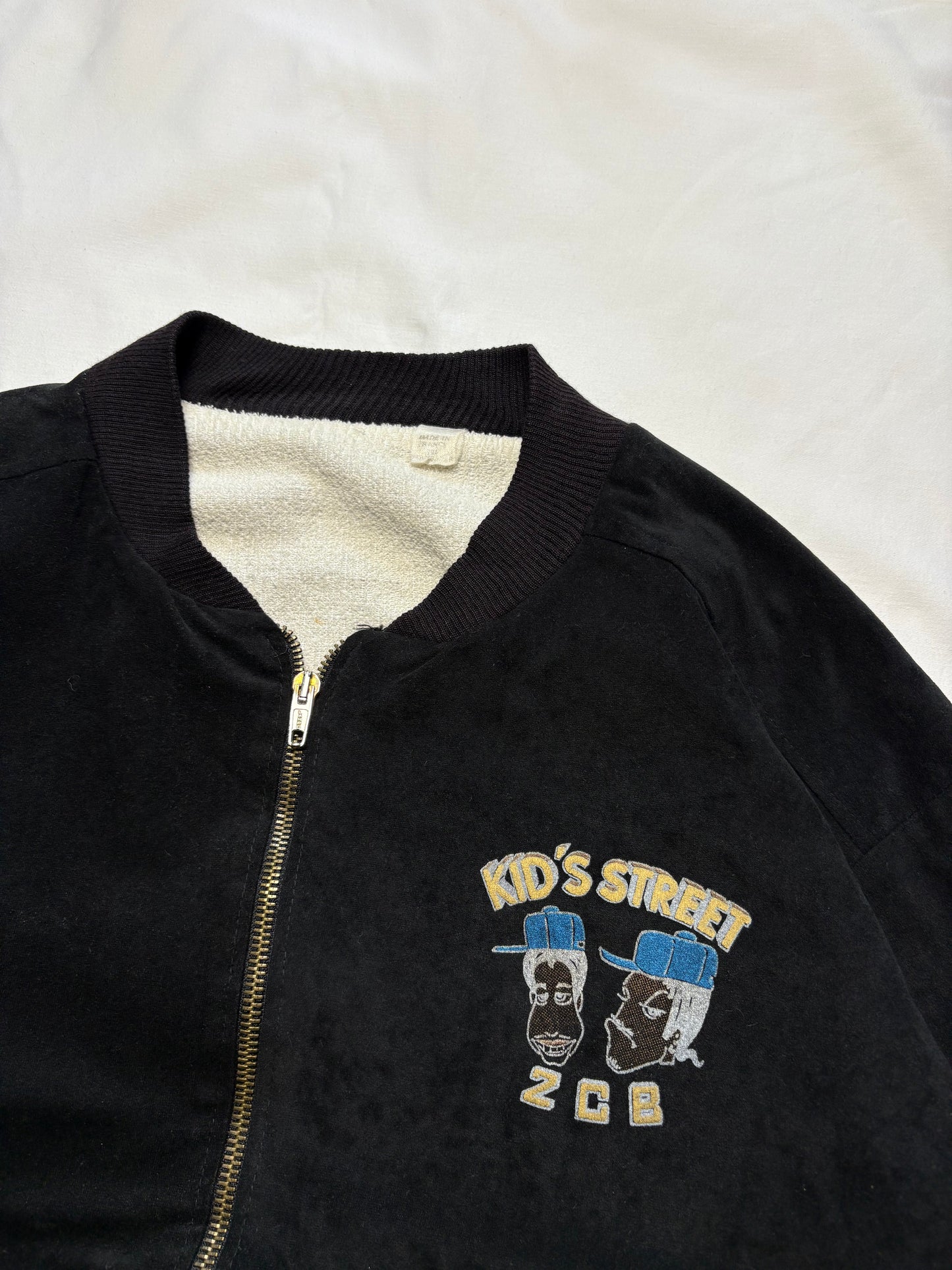 UK Rave 90s God Bless 2CB Black Suede Jacket (M)