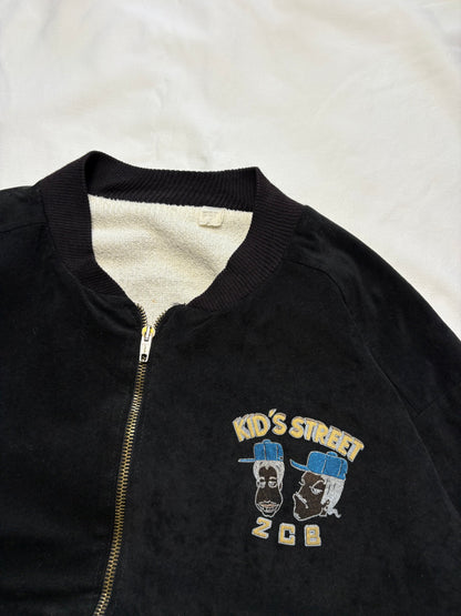 UK Rave 90s God Bless 2CB Black Suede Jacket (M)