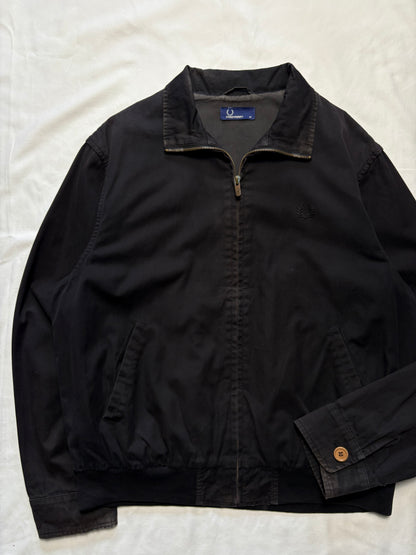 Fred Perry 00s Black Canvas Harrington Jacket (M)