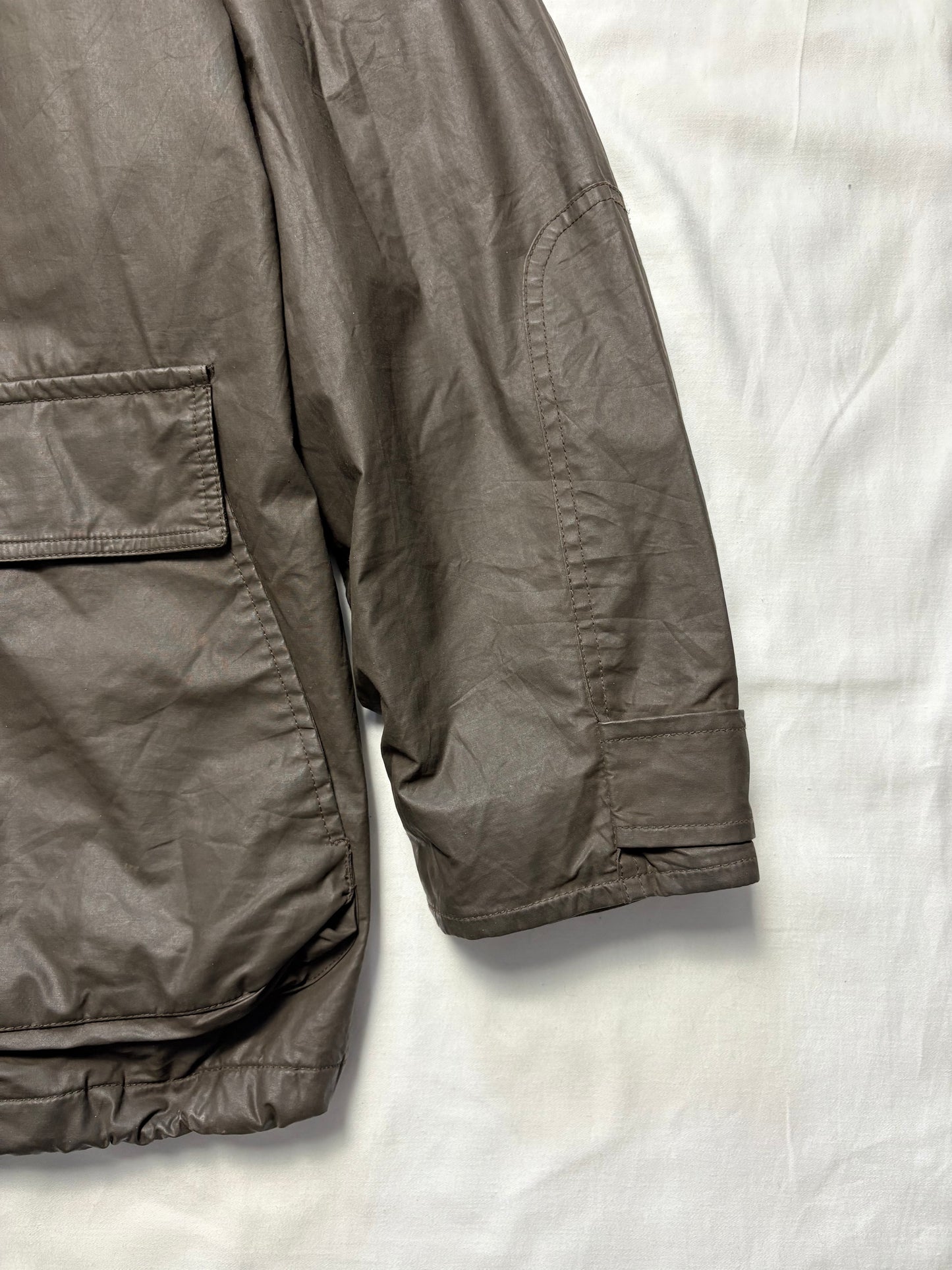 Burberry 00s Nova Check Lined Brown Wax Jacket (L)