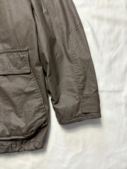 Burberry 00s Nova Check Lined Brown Wax Jacket (L)