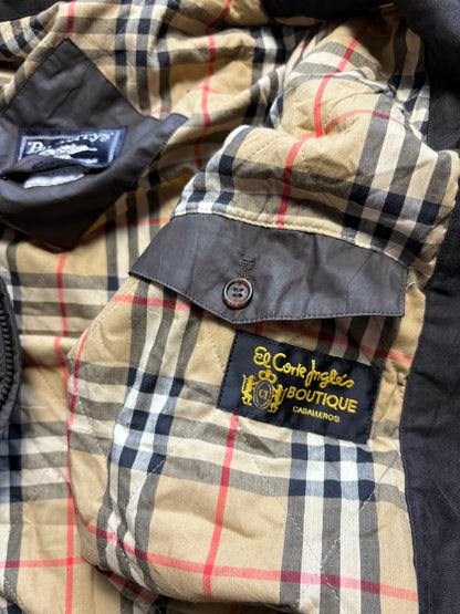 Burberry 00s Nova Check Lined Brown Wax Jacket (L)