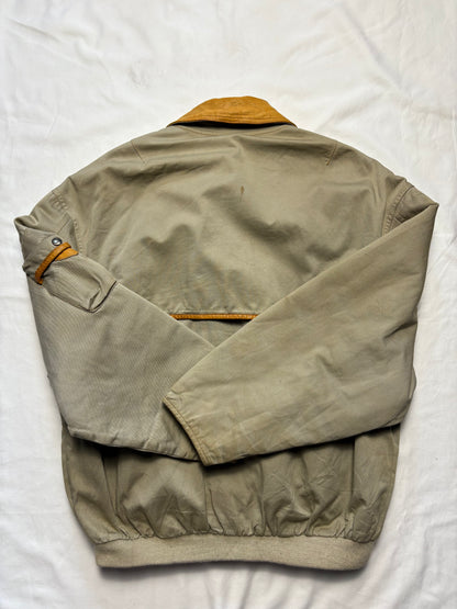True Vintage 80s Canvas + Leather Beige Jacket (M)