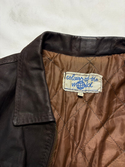 True Vintage 80s Colours of the World Leather Jacket (M)