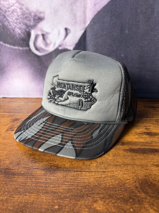Vintage Hunting Camo + Grey Trucker Hat