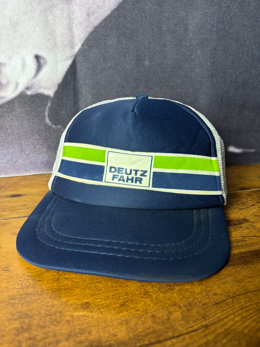 Vintage German Navy Blue + White Trucker Hat