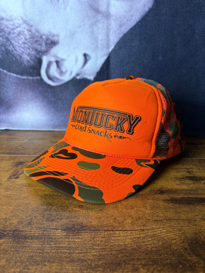 Vintage Hunting Camo Orange Trucker Hat