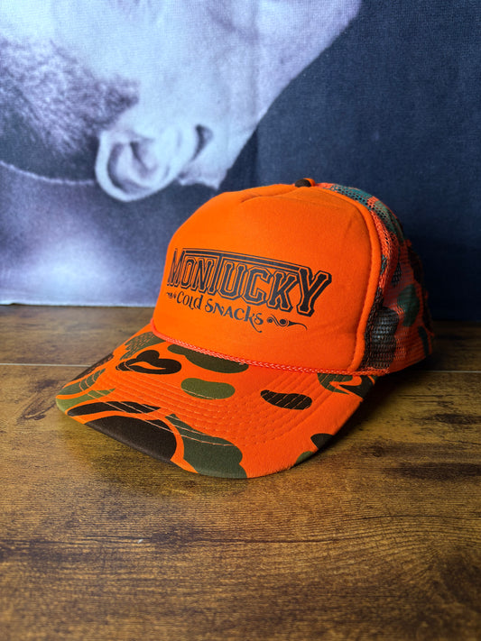 Vintage Hunting Camo Orange Trucker Hat
