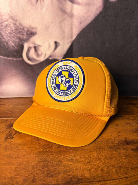 Vintage Emergency Yellow Cord Trucker Hat