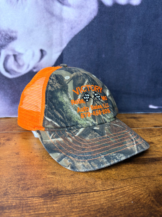 Vintage RealTree Camo + Orange Trucker Hat