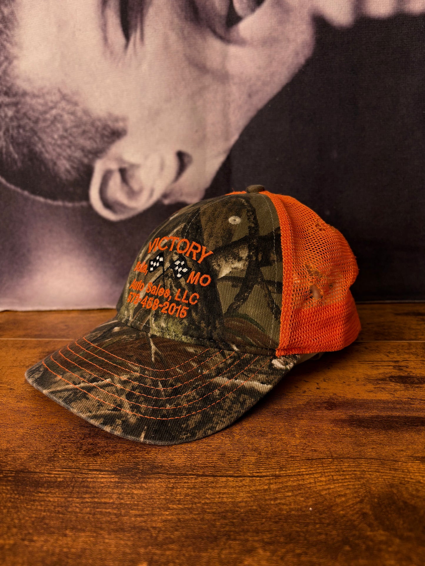 Vintage RealTree Camo + Orange Trucker Hat