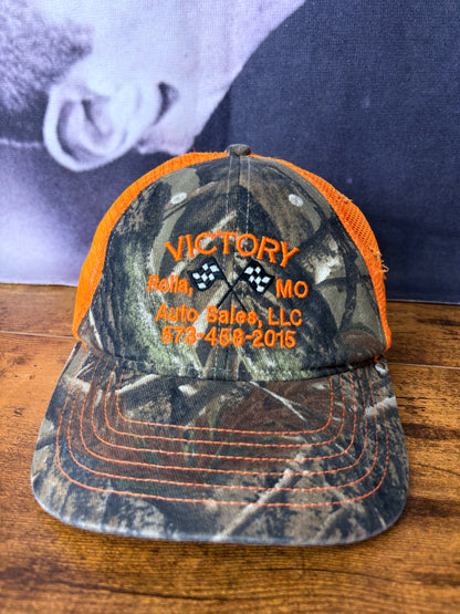 Vintage RealTree Camo + Orange Trucker Hat
