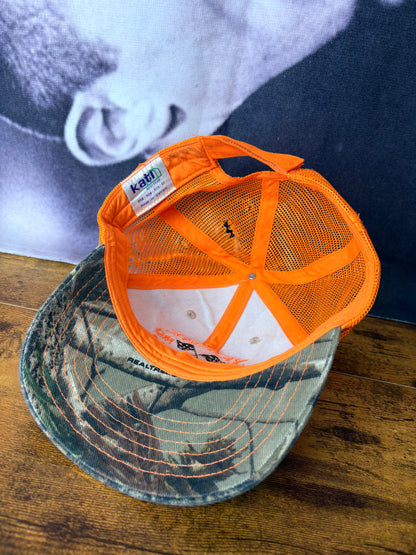 Vintage RealTree Camo + Orange Trucker Hat