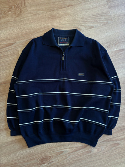 Paul & Shark 90s Navy Italian Quarter Zip Jumper (XXL)