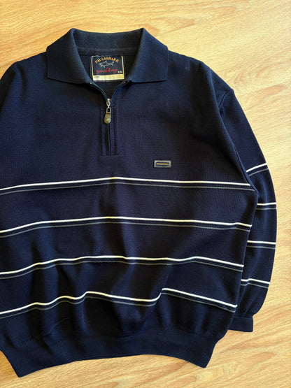 Paul & Shark 90s Navy Italian Quarter Zip Jumper (XXL)
