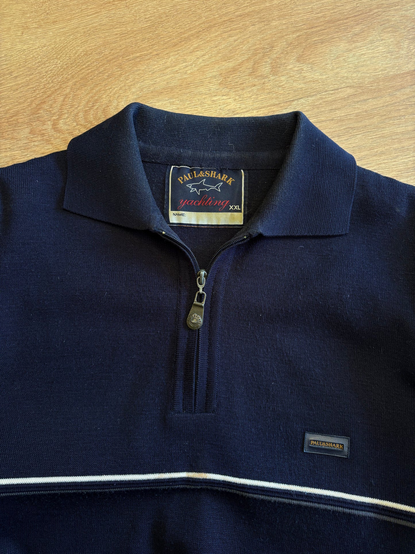 Paul & Shark 90s Navy Italian Quarter Zip Jumper (XXL)