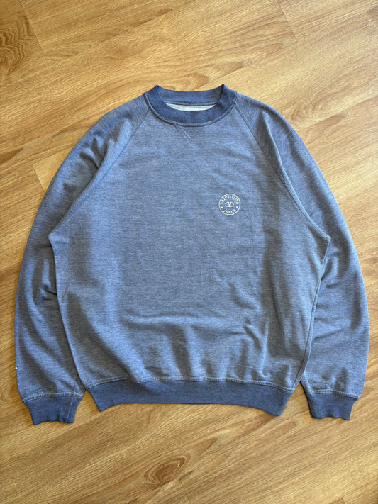 Valentino Jeans 90s Marble Blue Henley Sweatshirt (L)