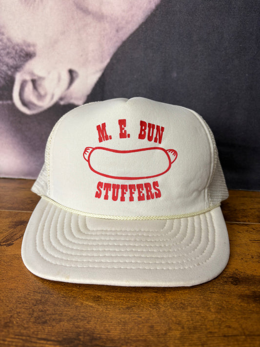Vintage Bun Stuffers White Trucker Hat