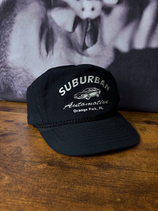 Vintage Suburban Black Trucker Hat