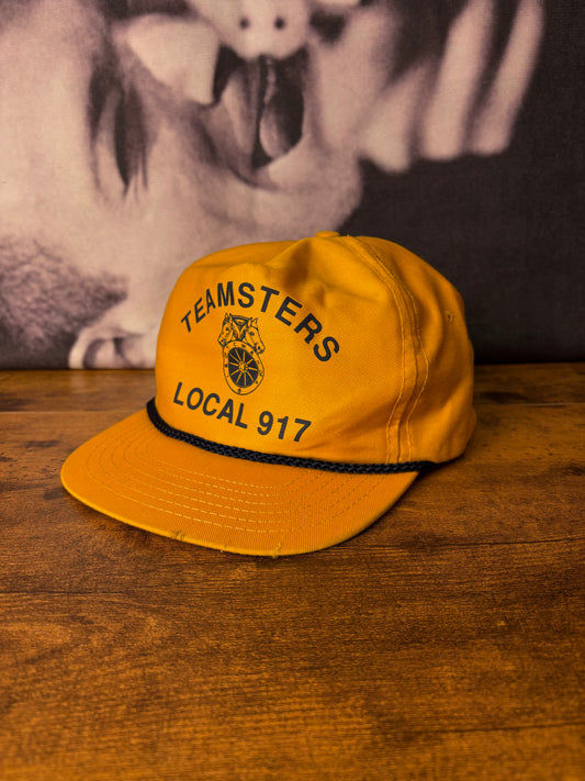 Vintage Local 917 Yellow Cord Trucker Hat
