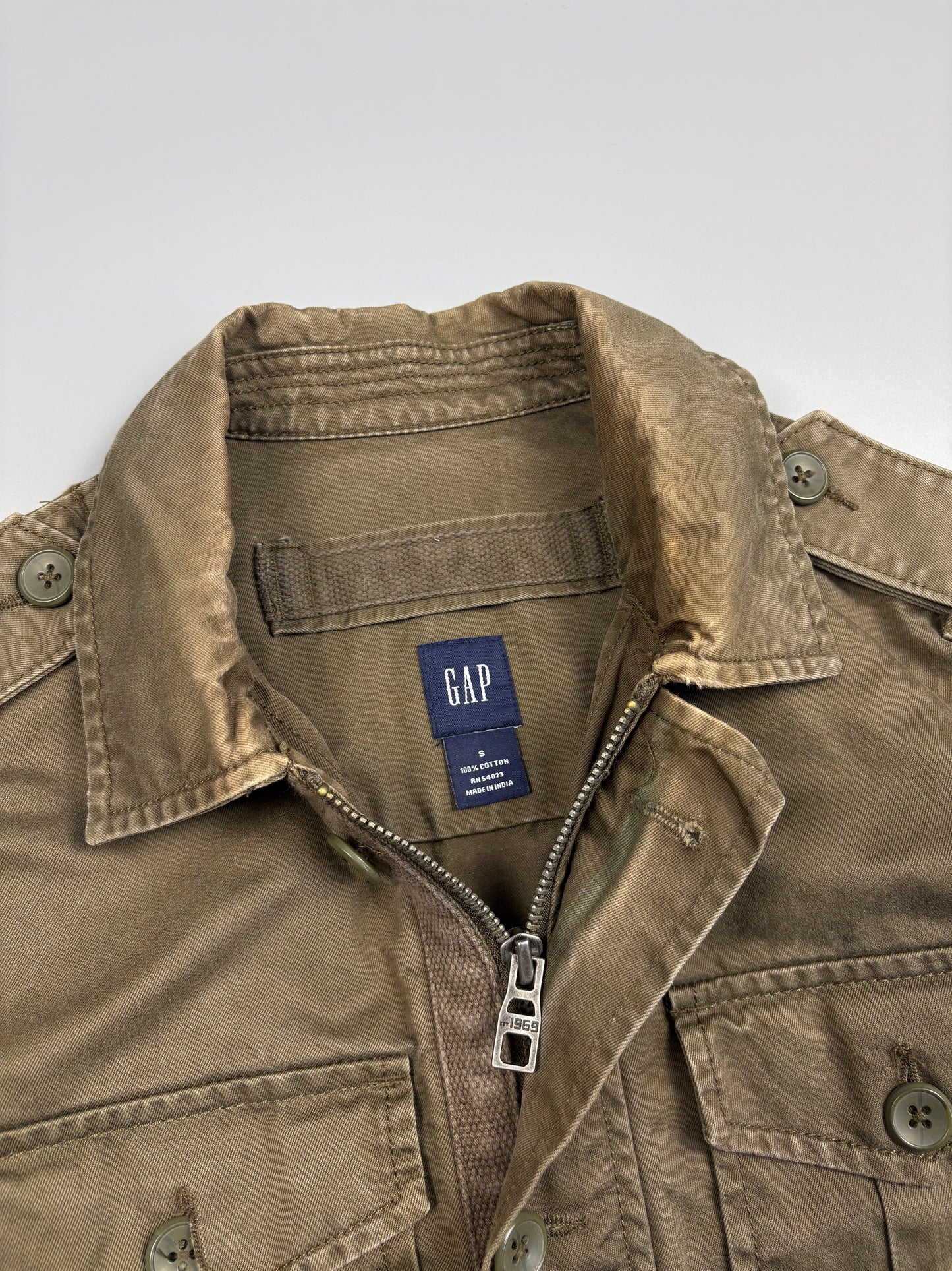 2000s GAP Military Green Canvas Work Jacket (S)