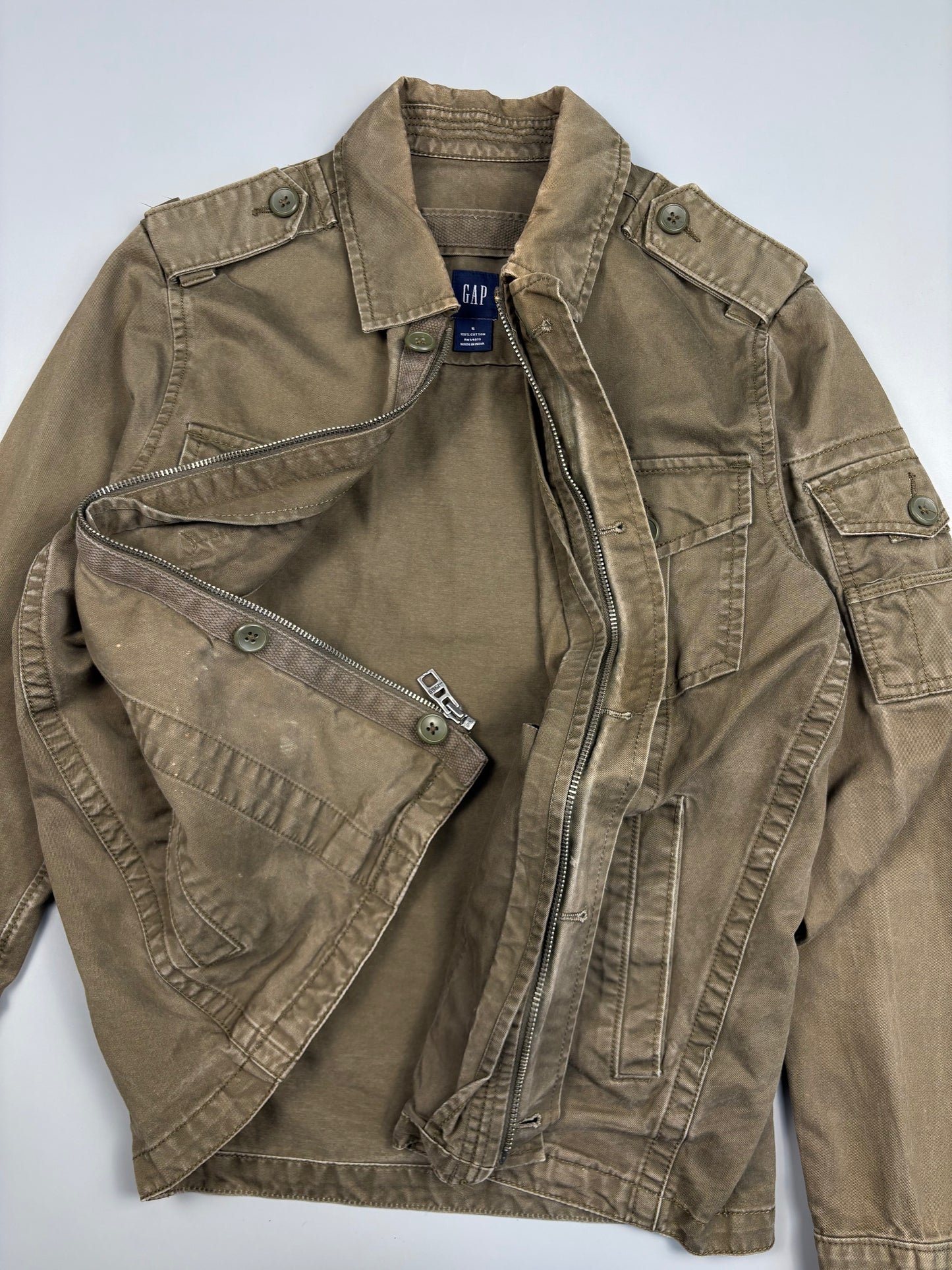 2000s GAP Military Green Canvas Work Jacket (S)
