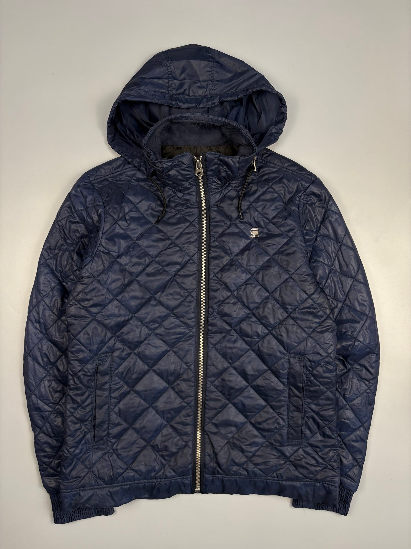 2000s G-Star Navy Diamond Stitch Quilted Jacket (L)