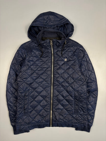 2000s G-Star Navy Diamond Stitch Quilted Jacket (L)