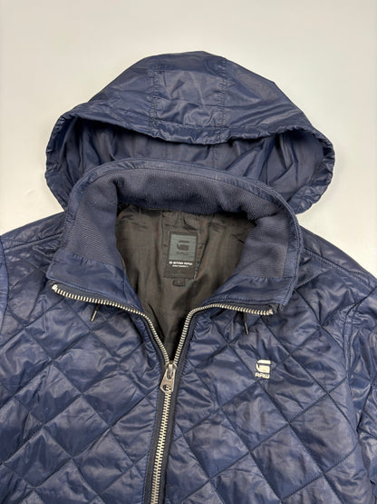 2000s G-Star Navy Diamond Stitch Quilted Jacket (L)