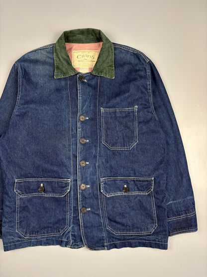 1980s European Corduroy Collar Denim Chore Jacket (M)
