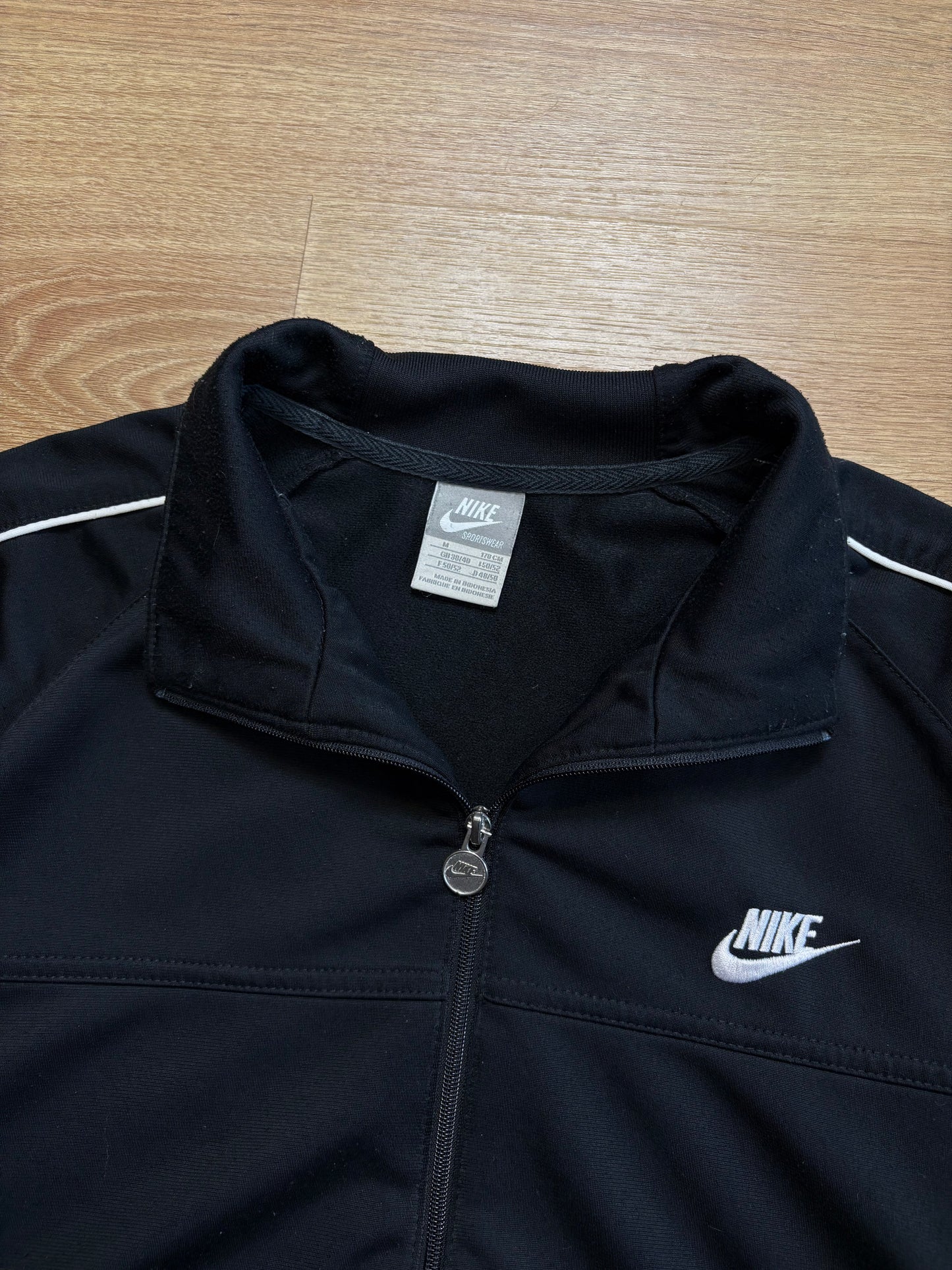 Nike Club 2000s Black Zip-up Track Jacket (M)
