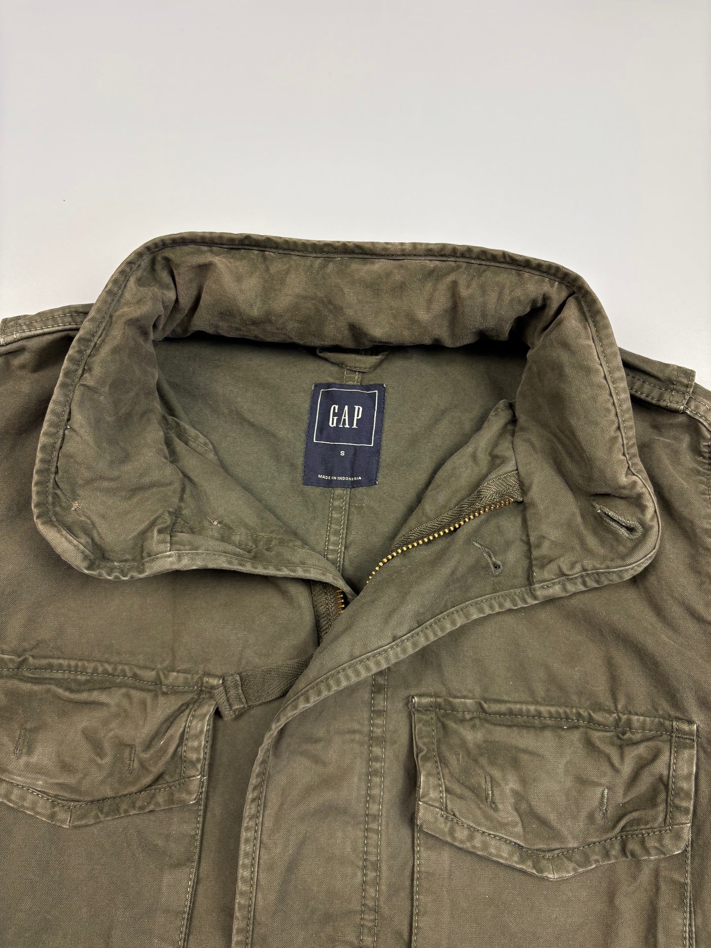 2000s GAP Military Green Canvas Work Jacket (S)