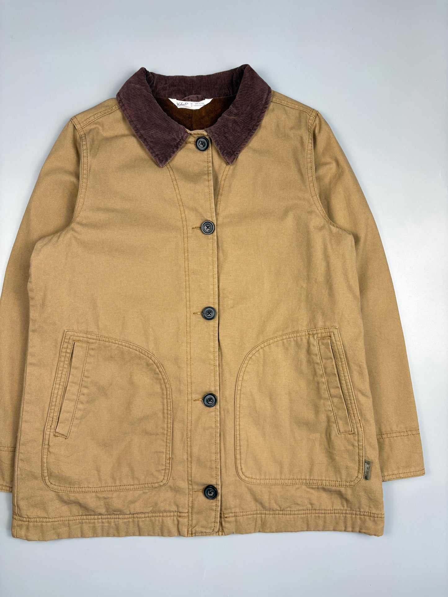 1990s Woolrich Corduroy Collar Beige Field Jacket (M)