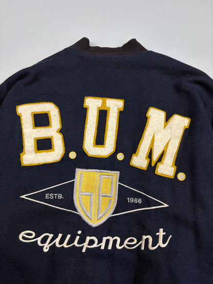 1990s B.U.M. Equipment Denim + Wool Bomber Jacket (L)