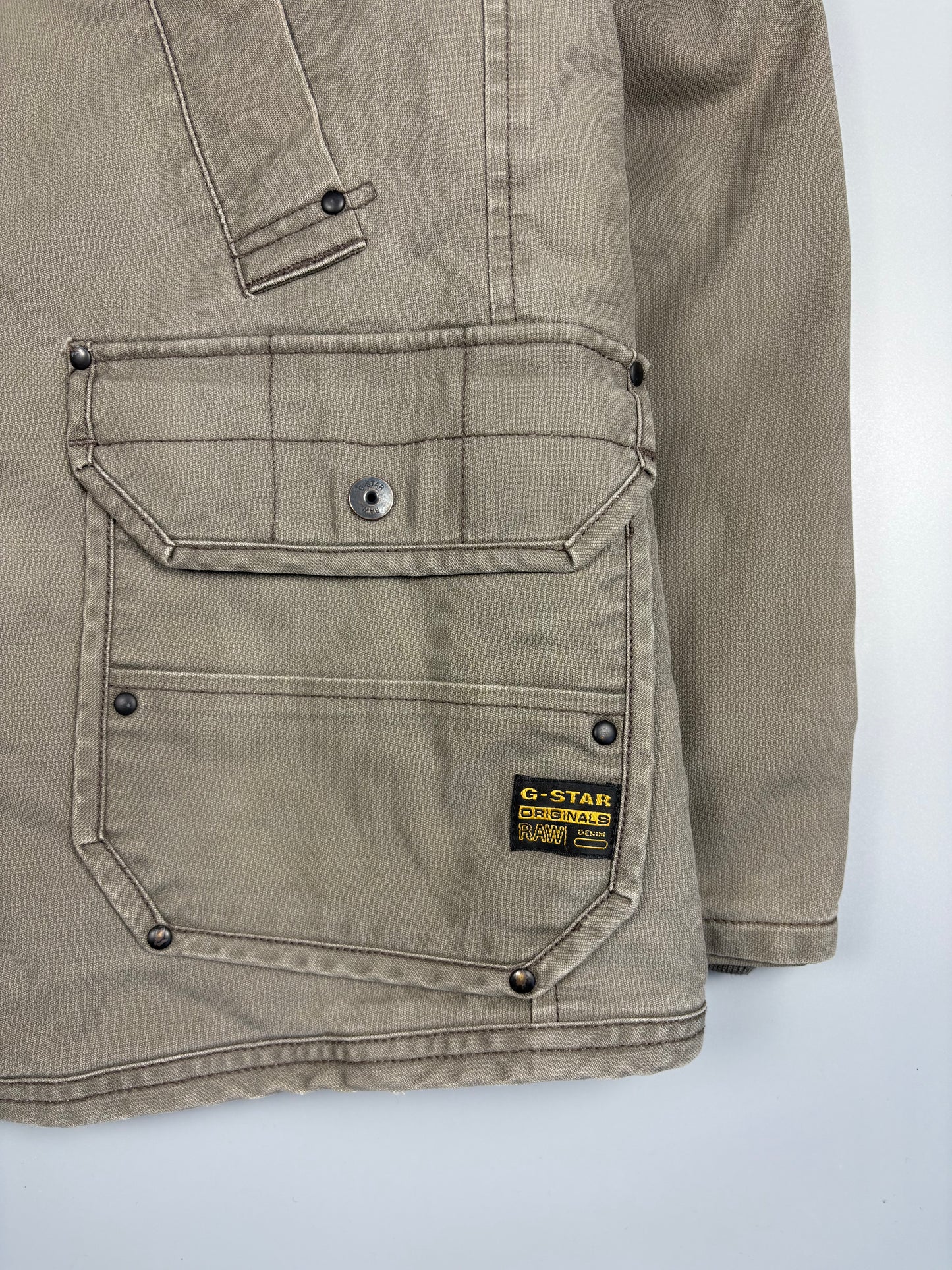 2000s G-Star Khaki Stone Utility Canvas Jacket (L)
