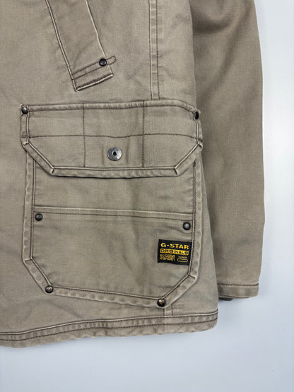 2000s G-Star Khaki Stone Utility Canvas Jacket (L)