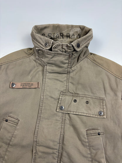 2000s G-Star Khaki Stone Utility Canvas Jacket (L)