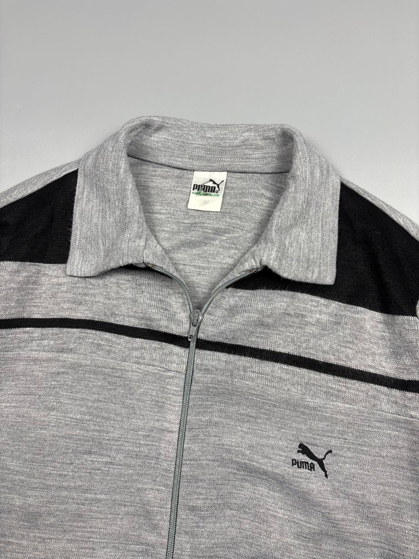 1980s Puma Classics Heather Grey Cotton Track Top (XL)