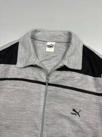 1980s Puma Classics Heather Grey Cotton Track Top (XL)