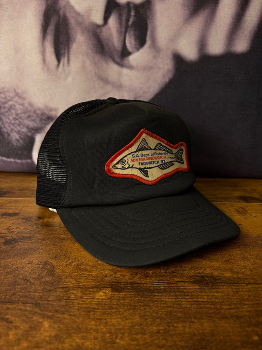 Vintage Fishing 90s Black Trucker Hat