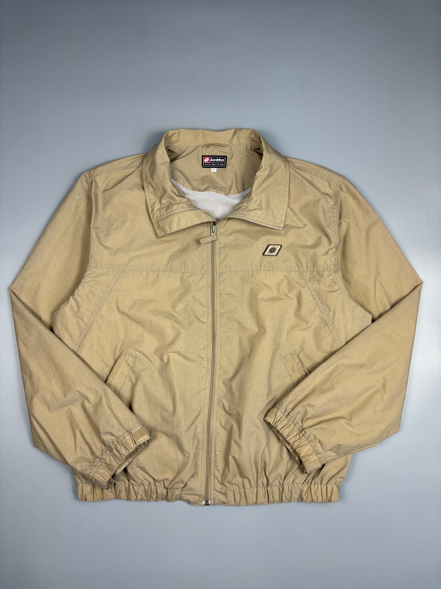 1990s Lotto Italia Cream / Beige Track Jacket (L)