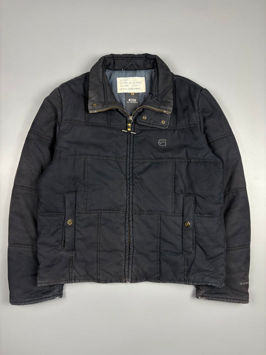 2000s G-Star Black Quilted Zip Up Jacket (L)