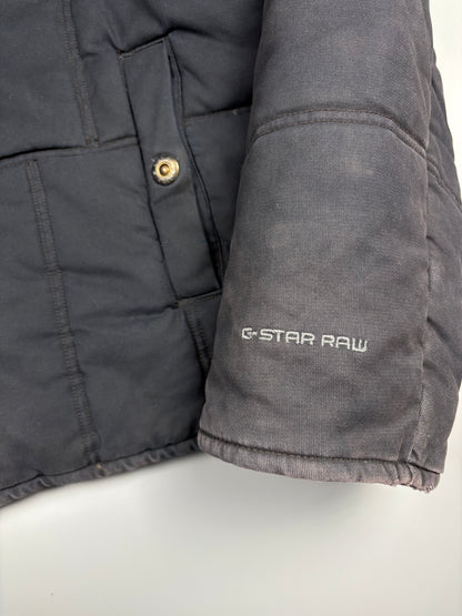 2000s G-Star Black Quilted Zip Up Jacket (L)
