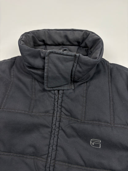 2000s G-Star Black Quilted Zip Up Jacket (L)